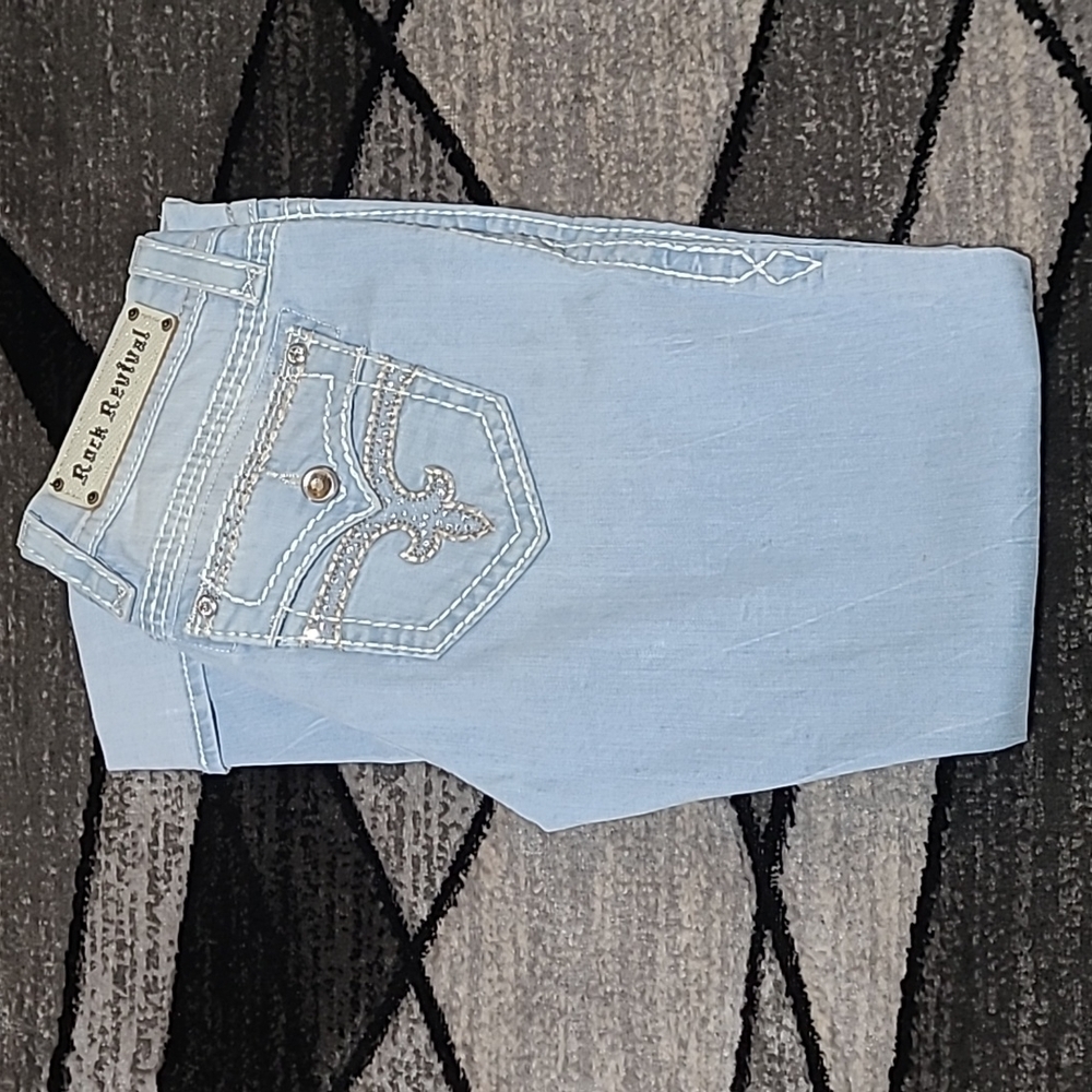 ROCK REVIVAL MIRIAM RHINESTONES ANKLE SKINNY DENIM JEAN